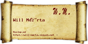 Will Márta névjegykártya